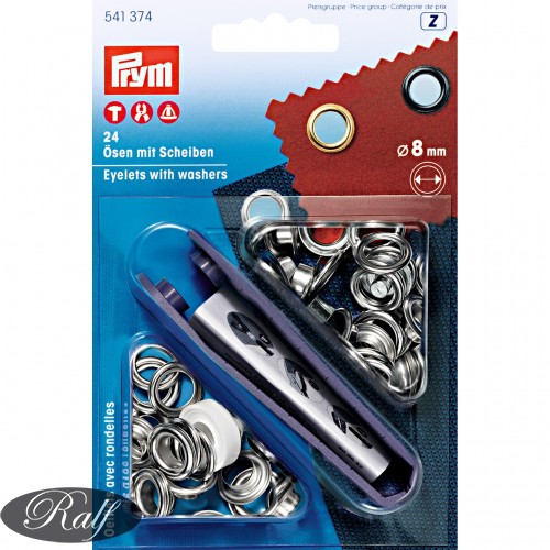 Set ocheti cu dispozitiv de atasare, culoare argintiu, 8 mm - Prym 541374